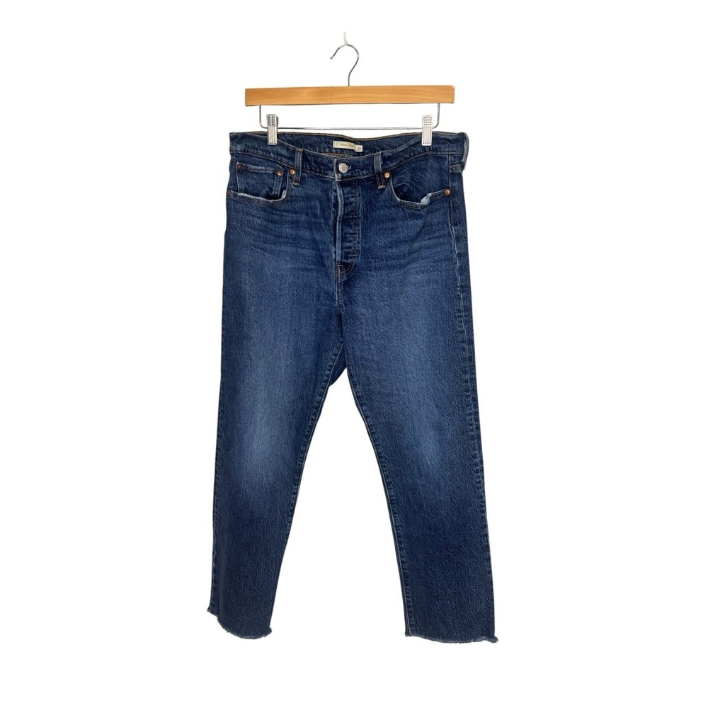 Levis Wedgie Straight Jeans Size 32 Inseam 27 Dark Wash